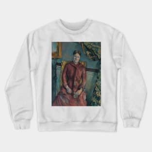 Madame Cezanne in a Red Dress by Paul Cezanne Crewneck Sweatshirt